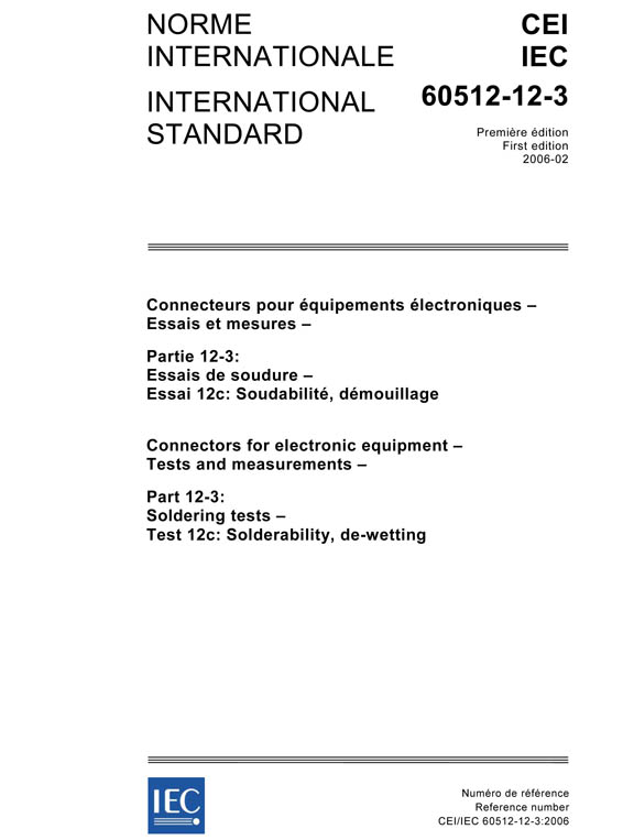 Cover IEC 60512-12-3:2006